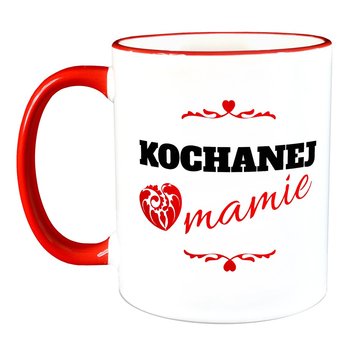 Kubek ceramiczny, Kochanej Mamie, 320 ml, 321Prezent, biały - 321Prezent