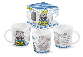 Kubek ceramiczny, Miśki MEGA PRZYSTOJNIAK, 300 ml, Bgtech, niebieski - Pigmejka