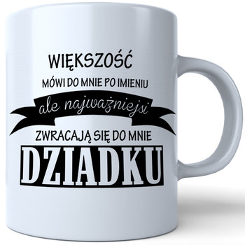 Kubek ceramiczny, na dzień dziadka, Super Dziadek, 330 ml, J&W, biały - J&W