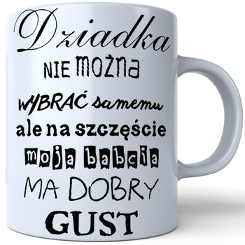 Kubek ceramiczny, na dzień dziadka, Super Dziadek, 330 ml, J&W, biały - J&W