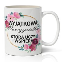 Kubek ceramiczny, Na Dzień Nauczyciela, 330 ml, StyleCouture, biały