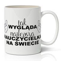 Kubek ceramiczny, Na Dzień Nauczyciela, 330 ml, StyleCouture, biały