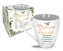 Kubek ceramiczny, Najlepszy Świadek, 470 ml, biały Inna marka