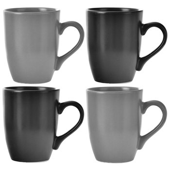 Kubek ceramiczny Orion z uchem do picia kawy herbaty napojów ceramiczny czarny szary zestaw kubków ALFA 350 ml 4 szt. - Orion