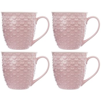 Kubek ceramiczny Orion z uchem do picia kawy herbaty napojów różowy zestaw kubków 580 ml 4 szt. - Orion