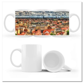 Kubek ceramiczny, Panorama na Zagrzeb, 330 ml, ZeSmakiem, biały - ZeSmakiem