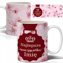 Kubek ceramiczny Prezent Dla Najlepszej Nauczycielki IMIĘ Wz, 330 ml, StyleCouture