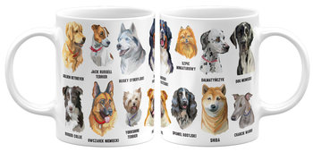 Kubek ceramiczny Rasy Psów. Kubek ceramiczny Na Prezent Dla Miłośnika Psów, 330 ml GiTees - GiTees