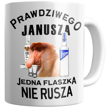 Kubek ceramiczny Smieszny Prawdziwego Janusza Jedna Flaszka Nie Rusza Nosacz, 330 ml, Wondergift - Wondergift