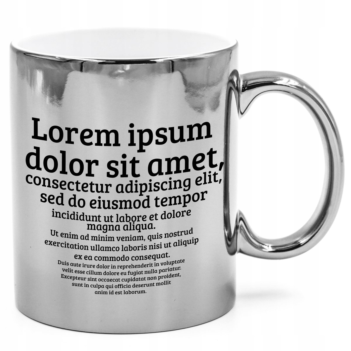 Kubek Ceramiczny SREBRNY Prezent Dla GRAFIKA LOREM IPSUM, 300ml - Inna ...