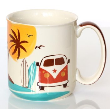 Kubek ceramiczny SUNSET – ręcznie malowane naczynie na kawę herbatę z letnim motywem, uroczy podarunek prezent dla przyjaciela kolegi, 450ml, Cup&You - Cup&You