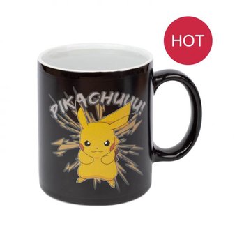 Kubek ceramiczny termoaktywny GBEYE, Pokemon Pikachu, czarny, 300 ml - GBeye