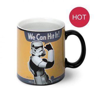 Kubek ceramiczny termoaktywny GBEYE, Stormtrooper We Can Hit It, żółty, 300 ml - GBeye