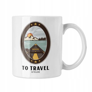 Kubek ceramiczny To Travel Is To Live Prezent Dla Podróżnika, 330ml, Zebra - Zebra
