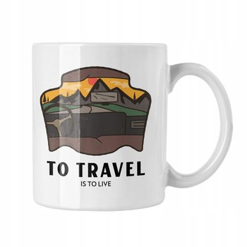 Kubek ceramiczny To Travel Is To Live Prezent Dla Podróżnika, 330ml, Zebra - Zebra