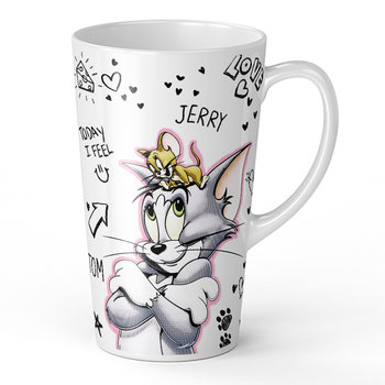 Kubek ceramiczny Tom i Jerry 004 Tom & Jerry, 450ml, Babaco, biały - ERT