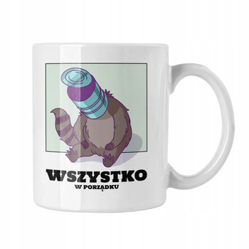 Kubek ceramiczny Wszyskko W Porządku Zabawny Gadżet Mem Szop, 330ml, Zebra - Zebra