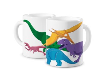 Kubek ceramiczny z grafiką Dinozaurami 330 ml na prezent dla dzicka chłopca - Uwolnij Kolory