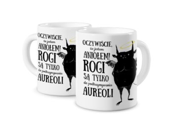 Kubek ceramiczny z grafiką Oczywiście, że jestem aniołem 330 ml na prezent - Uwolnij Kolory