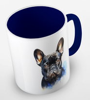 Kubek ceramiczny z grafiką psa rasy buldog francuski, różne kolory, 330 ml, Fotobloki&Decor