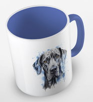 Kubek ceramiczny z grafiką psa rasy dog niemiecki, różne kolory, pojemność 330 ml