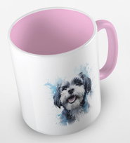 Kubek ceramiczny z grafiką psa rasy shih tzu, różne kolory, 330 ml, Fotobloki&Decor