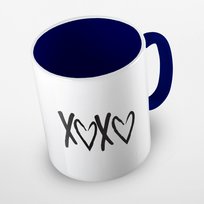 Kubek ceramiczny z grafiką z hasłem XOXO nr 03 mix kolorów, 330 ml, Fotobloki & Decor