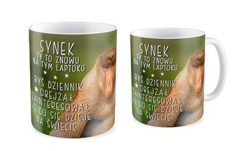 Kubek ceramiczny, z napisami, 330 ml, fajneKUBKI, biały - fajneKUBKI