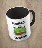 Kubek ceramiczny z napisem, Żajebiście Cię Kocham, Fotobloki&Decor, Czarny