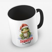 Kubek ceramiczny z zabawną grafiką Żajebistych Świąt, Fotobloki & Decor, Czarny