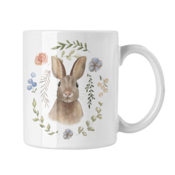 Kubek ceramiczny, Zając, 330 ml, Zebra, biały - Zebra