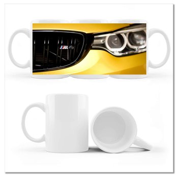 Kubek ceramiczny, Żółte BMW, 330 ml, ZeSmakiem, biały - ZeSmakiem