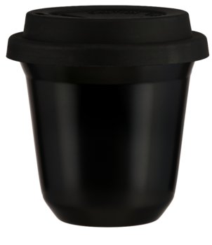 Kubek czarny 150 ml, z pokrywką - CoffeeCups