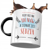 Kubek Czarny Sędziego Idealny Sędzia z Nadrukiem ze Zdjęciem PoliDraw