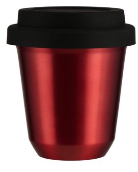 Kubek czerwony 240 ml, z pokrywką - CoffeeCups