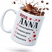 Kubek Dla Anny Na Prezent z Trwałym Nadrukiem Zdjęciem Biały Dwustronny
