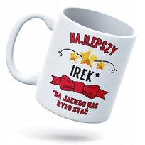 Kubek Dla Irka Prezent z Dowolnym Trwałym Nadrukiem Zdjęciem Biały Logo