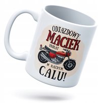 Kubek Dla Macieja Prezent z Dowolnym Trwałym Nadrukiem Zdjęciem Biały Logo