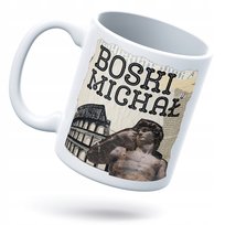 Kubek Dla Michała Prezent z Dowolnym Trwałym Nadrukiem Zdjęciem Biały Logo