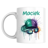 Kubek dla pływaka basen pływalnia z imieniem