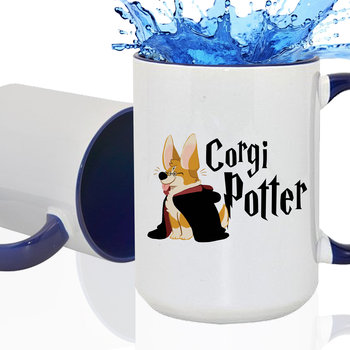 Kubek DUŻY XXL GRANAT Na Prezent Dla Miłośnika Piesków CORGI POTTER Wzory - StyleCouture