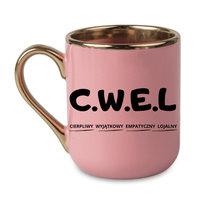 Kubek Elegancki C.W.E.L Cierpliwy Wyjątkowy Empatyczny Lojalny 330 Różowy