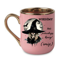 Kubek Elegancki - Wiedźmy też potrzebują kawy imię prezent 330 Różowy