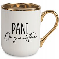 KUBEK ELEGANT BIAŁY IDEALNY PREZENT DLA PANI ORGANISTKA SUPER JAKOŚĆ WZORY