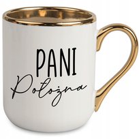 Kubek Elegant Biały Idealny Prezent Dla Pani Położna Super Jakość Wzory