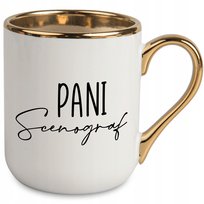 KUBEK ELEGANT BIAŁY IDEALNY PREZENT DLA PANI SCENOGRAF SUPER JAKOŚĆ WZORY