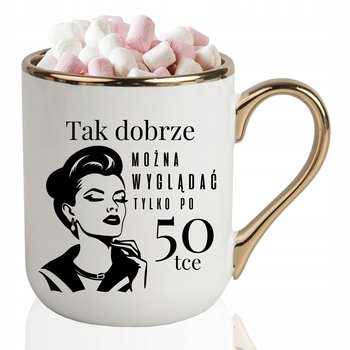 KUBEK ELEGANT Biały Na Prezent TAK MOŻNA WYGLĄDAĆ PO 40 50 60 IMIĘ Wzory - StyleCouture