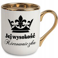 Kubek Elegant Biały Ucho Rant złoty Prezent Prezent dla KIEROWNICZKI MiX