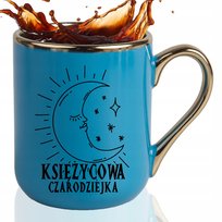 KUBEK ELEGANT Blue Na Prezent Dla Wiedźmy KSIĘŻYCOWA CZARODZIEJKA Wzory