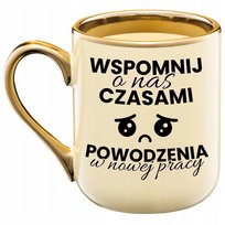 Kubek elegant na pożegnanie koleżanki kolegi odejście z pracy prezent beż